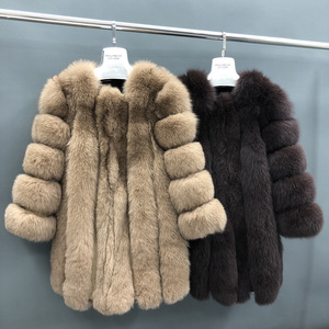 プラスサイズふわふわロングクラシック冬暖かい安いブルーフォックスファーコート女性 - Product Image 4