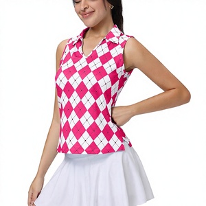 MathCat Débardeur de sport léger sans manches pour femme, protection UPF 50+, motif Argyle, 93 % polyester, 7 % élasthanne - Product Image 1