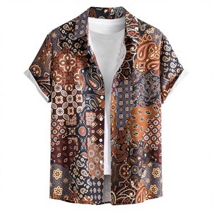 Chemise hawaïenne décontractée pour homme, respirante, écologique, à manches courtes, à motif floral, fermeture à un bouton - Product Image 4