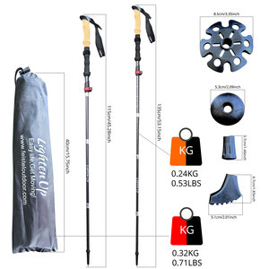Bâtons <span class=keywords><strong>de</strong></span> trekking en alliage d'aluminium en fibre <span class=keywords><strong>de</strong></span> <span class=keywords><strong>carbone</strong></span> Bâton <span class=keywords><strong>de</strong></span> randonnée pliable à verrouillage rapide externe Bâton <span class=keywords><strong>de</strong></span> <span class=keywords><strong>marche</strong></span> nordique - Product Image 4