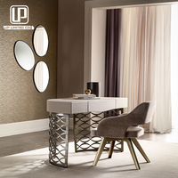Table de toilette moderne et simple, nouvelle conception, petite, blanche, de luxe, pour salon, en contreplaqué laqué, fournie directement par l'usine