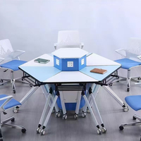 Grand bureau de formation pliable modulaire moderne Table de conférence pour la maison, l'école, le bureau et la salle de réunion pour 4 8 10 12 personnes