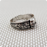 Type # 5 tailles différentes, style vintage, imitation, bague de motard gothique pour homme avec motif floral sculpté, cadeaux d'anniversaire, maison