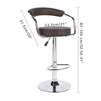Chaise de bar moderne à cadre en acier pliable avec siège souple à rotation libre, durable, pour usage commercial dans les hôpitaux et les hôtels