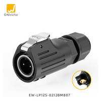 E-Weichat LP12 2/3핀 나사식 원형 IP67 방수 항공 플러그 커넥터 PBT 하우징 구리 합금 접점 (5-7mm 전선용)