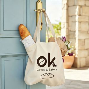 Bolsa de Tela Personalizada con Estampado de Letras Blancas, Reutilizable, con Cierre de Cremallera, para Llevar Compras y Viajar - Product Image 4