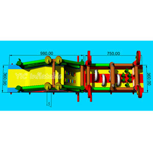 Cowboy Run Large Wild West Inflable Combo Carrera de obstáculos para divertidos alquileres de fiestas y eventos de equipo Blow Adventure Sale - Product Image 6