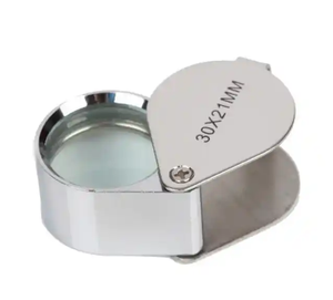 धातु खोल + ग्लास लेंस ज्वैलर्स लाउप मैग्निफायर 30x21 मिमी गहने आवर्धक ग्लास लूप - Product Image 5