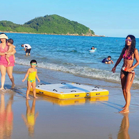 Matelas de plage gonflable personnalisé pour sports aquatiques, station d'accueil flottante gonflable