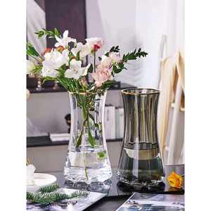 Boda Hotel decoración del hogar lujo 10*23cm transparente oro borde florero de cristal - Product Image 2