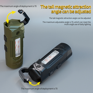 <span class=keywords><strong>Mini</strong></span> Torcia Multifunzione con Allarme, Gancio Magnetico, Design Portatile, Luce LED Multi-sorgente in Materiale PC - Product Image 3