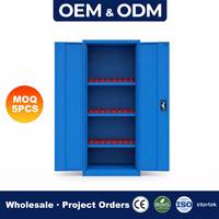 Gabinete de Almacenamiento de Herramientas CNC de Acero Resistente con Soportes para Herramientas, Puertas Dobles con Cerradura, Organizador de Almacenamiento para Taller Industrial