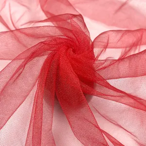 मुलायम जाल कपड़े नायलॉन चमक अमेरिकी जाल शादी की पोशाक कपड़े हीरा जाल पॉलिएस्टर खुलने वाला टीसी पुनर्नवीनीकरण यार्न