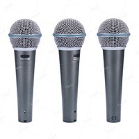 Mikrofon Vokal Profesional BETA58A BETA 58A, Mikrofon Dinamis Supercardioid Berkabel untuk Panggung