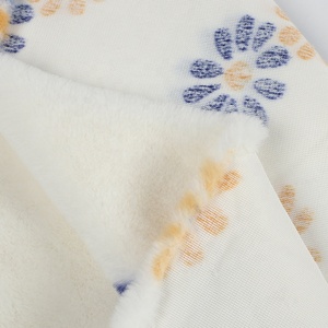 Bán buôn sang trọng giả lông thỏ vải 100% polyester siêu mềm hướng dương in cho quần áo & đồ chơi sử dụng - Product Image 6