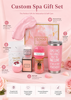 Coffret Cadeau de Spa Personnalisé Exquis et Écologique avec Impression UV : Masque de Nuit en Soie, Gobelet, Bombe de Bain et Bougie Parfumée pour les Fêtes