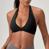 Été Nouvelle Arrivée Femmes Sexy Col V Profond Léger Fitness Exercise Yoga Bra High Support Elastic Dance and Sports Yoga Bra