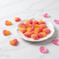 Fabrieksdirect hartvormige liefdesgummy's, suikergecoate, gevulde fruitgelei, groothandel, bulk, feestcadeau