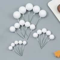Lot de 20 Boules Dorées Faux Cake Topper pour Anniversaire, Décoration de Gâteau Thème Fête