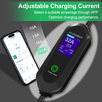 Nouvelle Station de Recharge Portable pour Véhicules Électriques à Domicile avec Écran LCD 16/32A pour Câble de Chargeur de Voiture Électrique Type 2 – Vente en Gros