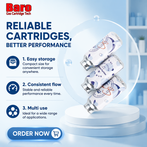 Cartuccia di CO2 ad Alta Pressione <span class=keywords><strong>Baro</strong></span> 3g, Bombola di Gas per Caricatore di Crema - Product Image 2