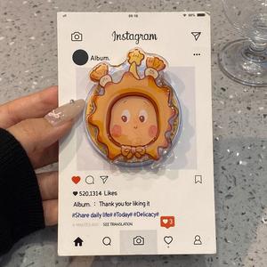 Support magnétique en acrylique pour MagSafe, motif petit homme étoile de dessin animé mignon, forte force d'adsorption, télescopique, pour bureau, pour femmes - Product Image 1