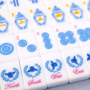 Tessere di Mahjong Americane Personalizzate in Cristallo di Lusso, Durevoli, Ecologiche, Impermeabili, Unisex, Regalo per il Gioco, Blu e Bianco in Acrilico - Product Image 6