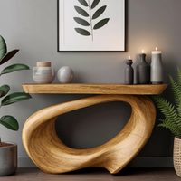 Table console en bois rustique à bord naturel, magnifique pour les entrées, décoration d'intérieur