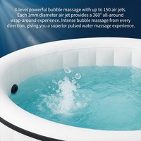 Spa gonflable sécurisé 24V DC, chauffage rapide 2500W, pour 4 à 6 personnes, bain à remous portable d'extérieur avec 160 jets à bulles
