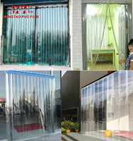 Rouleau de film PVC super transparent résistant à l'humidité, feuille souple transparente pour rideau de porte en PVC, matière première