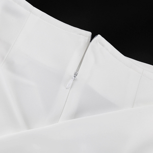 <span class=keywords><strong>Jupe</strong></span> <span class=keywords><strong>longue</strong></span> blanche taille haute zippée au dos pour femme – Nouveautés 2026 – Jupes maxi formelles élégantes pour femmes - Product Image 6