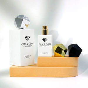 Wholesale Custom <b>Empty</b> Crimp 30ml Square White Perfume <b>Spray</b> <b>Bottles</b> 50ml 100ml Elegant Glass Perfume <b>Bottle</b> with Irregular Lids - Product Image 3