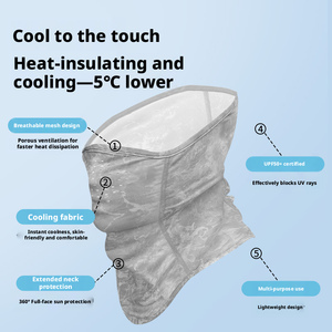 Masque facial et cache-cou rafraîchissant UPF50+ respirant à séchage rapide, extensible dans 4 directions, protection UV, cagoule pour activités de plein air (vente en gros) - Product Image 2