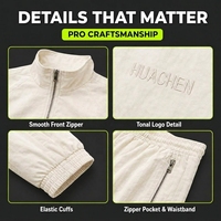 Ensemble de survêtement rétro personnalisé de haute qualité pour hommes, veste de survêtement zippée en nylon et pantalon de jogging assorti, streetwear, marque privée, fabrication en usine