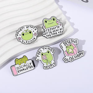 Groothandel Kikker Letter Het Is Oké Om Niet Oké Te Zijn Emaille Pinnen Anime Schattige Kikker Grappige Brief Ontwerp Zachte Reversspeld Badge Voor Cadeau - Product Image 4