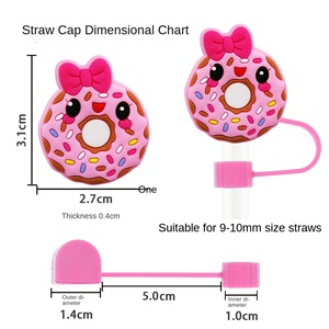 หมวกฟางแบบถอดได้พร้อมสายรัดแบบนุ่ม รุ่นโดนัทสั่งทำขายส่ง พร้อมอุปกรณ์ตกแต่งปลายหลอดพลาสติกแบบหัวเข็มขัดสุดสร้างสรรค์ ดีไซน์เฉพาะตัว - Product Image 2