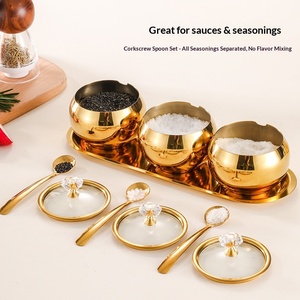 Stainless Steel Modern Light Luxury Seasoning Jar Set with Lid <strong>for</strong> Home <strong>Kitchen</strong> Food Container <strong>Storage</strong> - Product Image 4