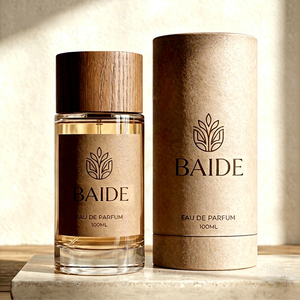 Botella de perfume de vidrio minimalista de lados rectos, la más vendida, de 30 ml, 50 ml, 100 ml, botella de perfume premium con tapa de madera natural - Product Image 1