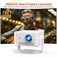 Projecteur portable d'extérieur HY450MAX 800 ANSI 1080P avec autofocus, prise en charge 8K, Android 14 natif, WiFi 6, mini-projecteur Beam pour home cinéma