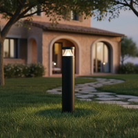 Lampadaire LED extérieur en aluminium 18W IP65 avec télécommande, alimentation 100-240V AC pour jardin/éclairage nocturne