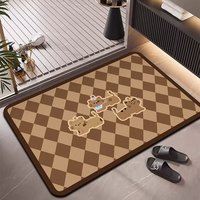 Tapis de bain en terre de diatomée HM Factory Wholesale, séchage rapide, absorbant, antidérapant, 2,5 mm, pour salle de bain