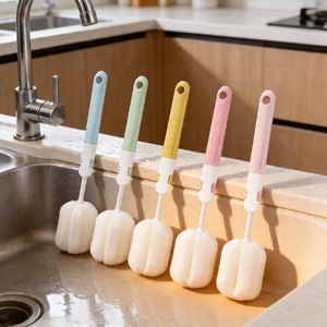 Cepillo <span class=keywords><strong>de</strong></span> <span class=keywords><strong>limpieza</strong></span> <span class=keywords><strong>de</strong></span> tazas con mango largo y cabezal <span class=keywords><strong>de</strong></span> esponja suave, limpia profundamente botellas, tazas y termos, antiarañazos, fácil <span class=keywords><strong>de</strong></span> lavar y guardar - Product Image 1