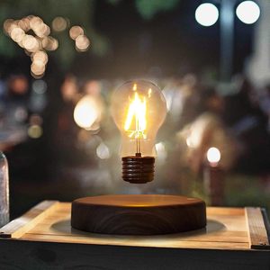 Levitating <b>Bulb</b> Lamp Magnetic Floating LED Light E26 Touch Control Wood Base Desk Lamp Table Lamp Night Light 360 Degree - Product Image 5