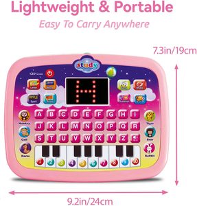 Tablette éducative pour enfants EPT avec écran LED, alphabet, mots, <span class=keywords><strong>orthographe</strong></span>, nombres, mathématiques, musique, piano et quiz interactif - Product Image 4