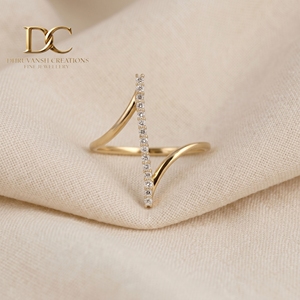 แหวนทองคำแท้ 14KT สีเหลืองทอง งานแฮนด์เมดใหม่ ประดับเพชรแล็บโกรว์ ทรงบริลเลียนท์ รับรองโดย IGI เครื่องประดับสำหรับผู้หญิง เหมาะสำหรับทุกโอกาส - Product Image 3