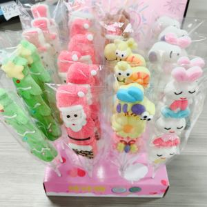 Sucettes guimauves en vrac, douces, multicolores, à thème de Noël, en forme de rennes, avec bonnet et écharpe de Père Noël, pour desserts de fêtes, cadeau pour enfants - Product Image 5