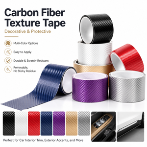Autocollant anti-rayures en fibre de carbone, ruban adhésif 3D 6D 9D en vinyle pour seuil de porte de voiture, pare-chocs arrière - Product Image 1