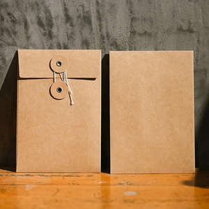 Fabrication sur mesure de sacs de classement en papier kraft avec logo personnalisé, fermeture à cordon, enveloppe de stock pour cartes postales, portefeuilles pour envois postaux - Product Image 3