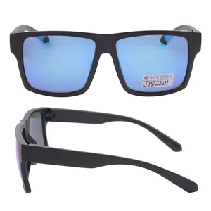 Custom Own Logo New Arrivals Fashion CE UV400 Polarized Blue Anti-Reflection pc tr90 Big Frame Square Sunglasses