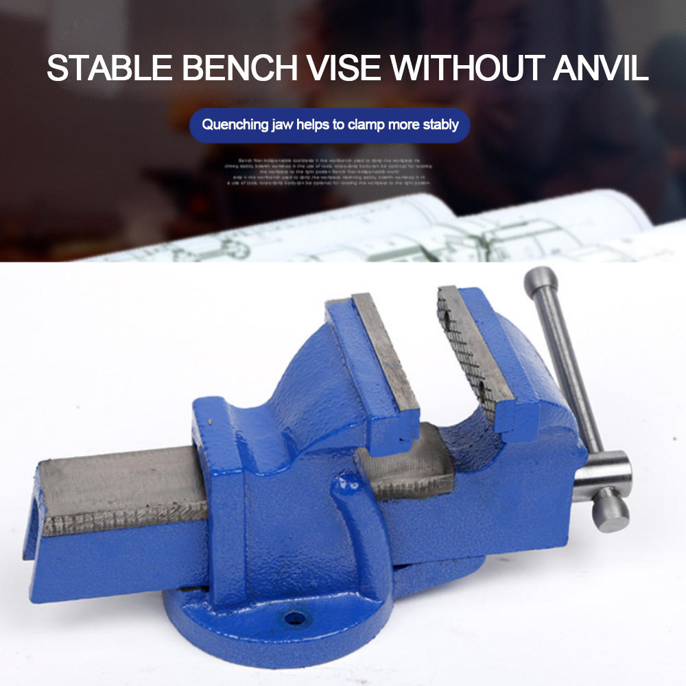 Small hand tool steel bench vise without anvil heavy duty cast iron
